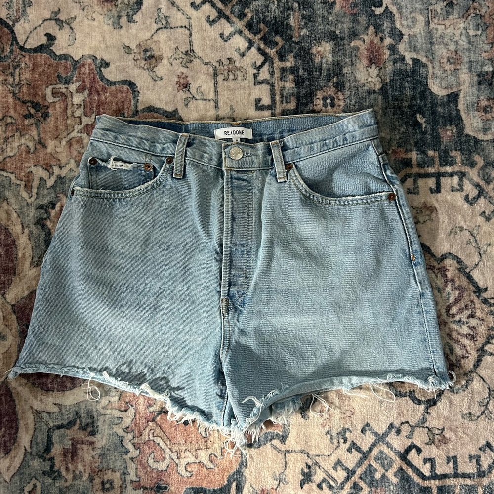 RE/DONE High Waisted Denim Shorts